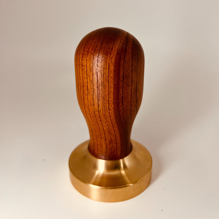 TMPR01 - 58.2mm Brass + Red Cedar Espresso Tamper